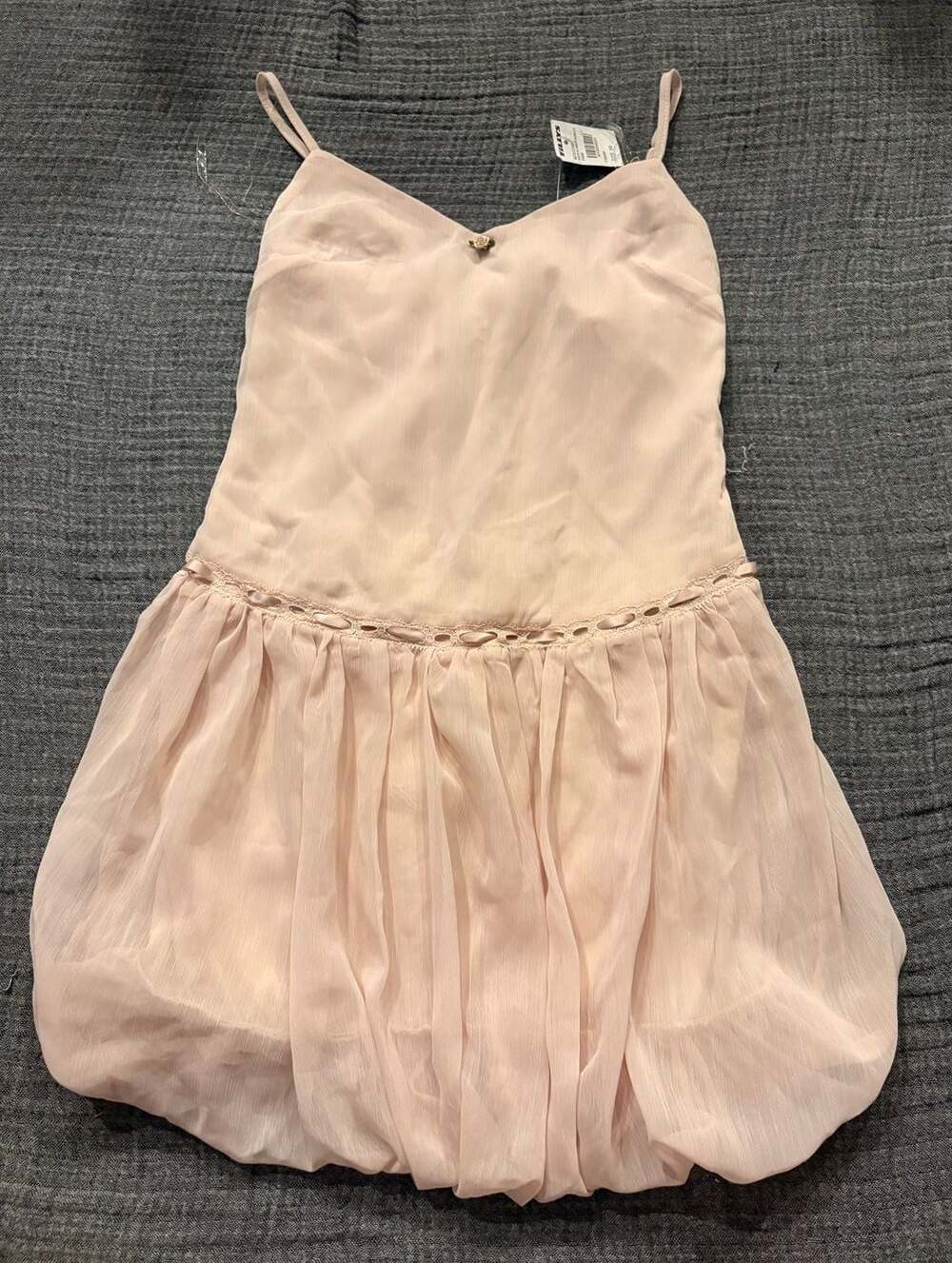 RSQ Pink Chiffon Bubble Hem Dress